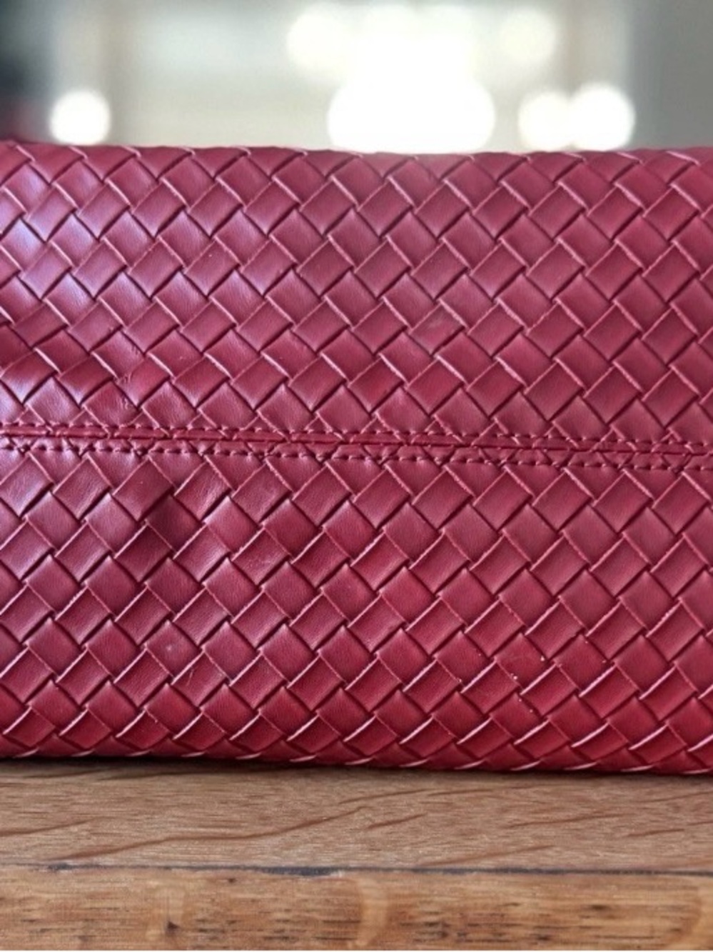 VTG Y2K Vera New York  Vera Wang Red Basket Weave Shoulder Bag 13.5Wx10Hx5.5D - Picture 13 of 15